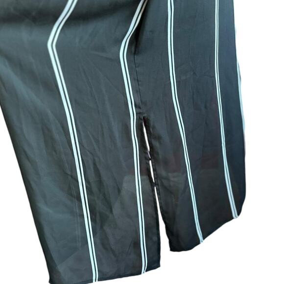 Womens Top Size XL Black Stripe Tank Duster Open Jacket Collar Professional Work - Picture 3 of 8